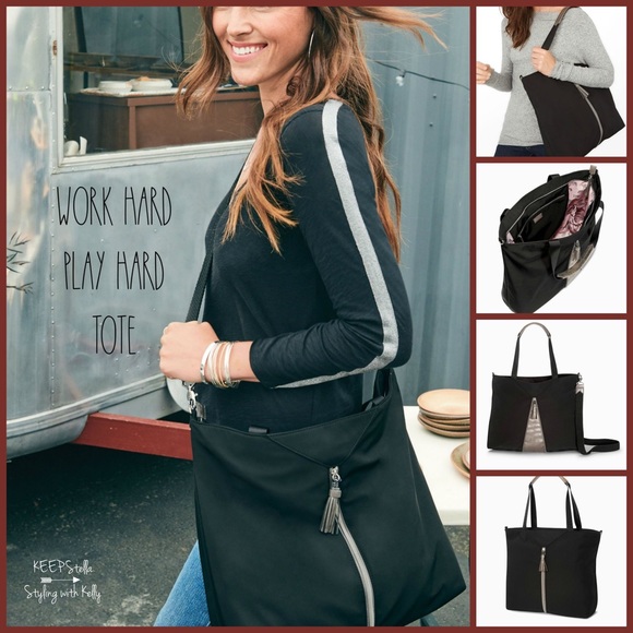 Work Hard Play Hard Tote -Black - Picture 2 of 6